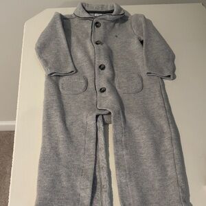 Gray Button-Up Janie and Jack Sweater Onesie